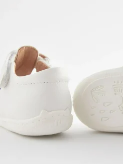 Discount Next Wide Fit (G) Crawler T-Bar Shoes White
