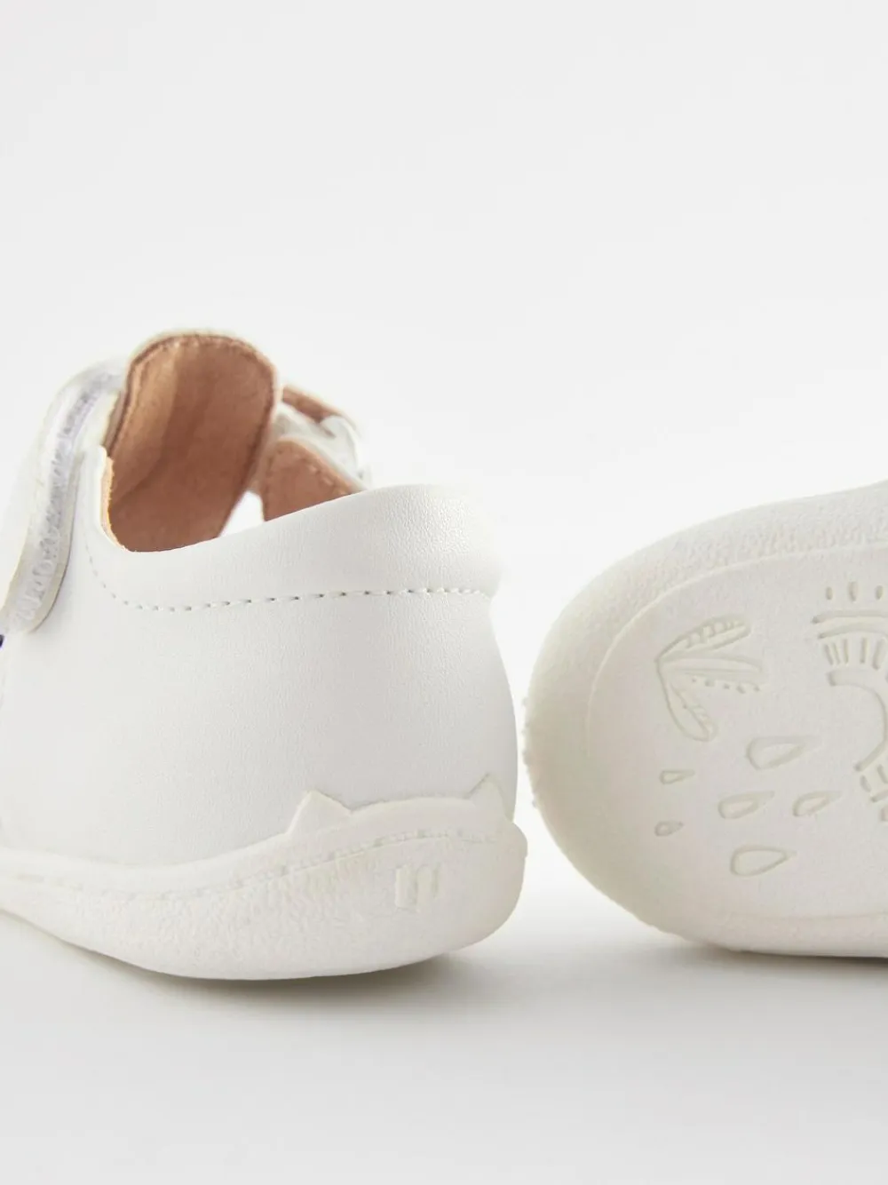 Discount Next Wide Fit (G) Crawler T-Bar Shoes White