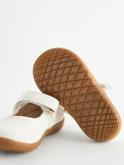 Outlet Next Wide Fit (G) First Walker Mary Jane Shoes White