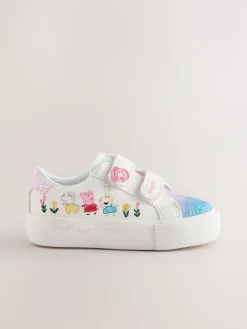 Next White Wide Fit (G) Peppa Pig Chunky Trainers with Touch Fastening^ Sneakers|Sneakers