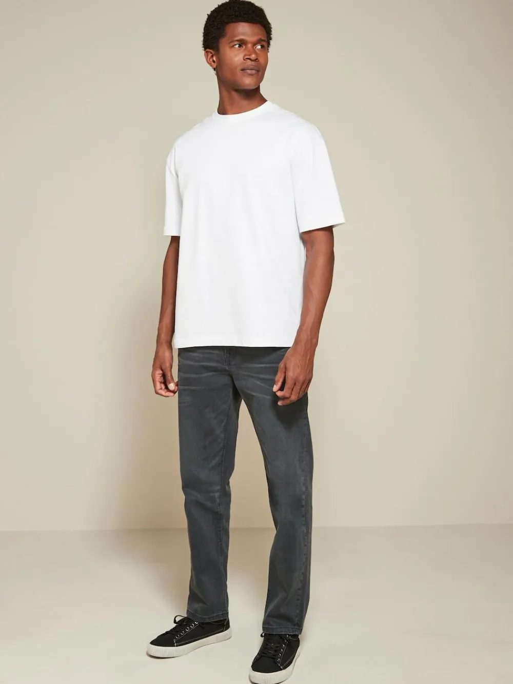 Next White/Black/Navy Relaxed Fit Heavyweight T-Shirts 3 Pack^ Tops & T-Shirts