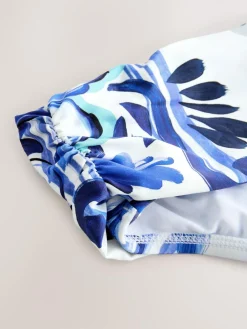 Next White/Blue Porcelain Roll Top Bikini Bottoms^Women Swimwear