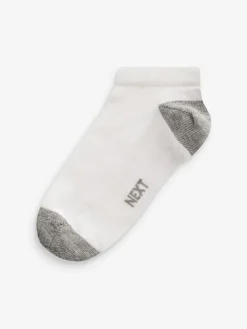 Best Next White/Bright Heel and Toe Cotton Rich Trainer Socks 7 Pack