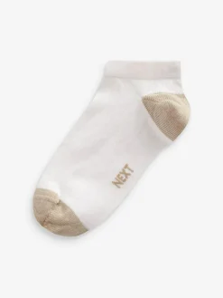 Best Next White/Bright Heel and Toe Cotton Rich Trainer Socks 7 Pack