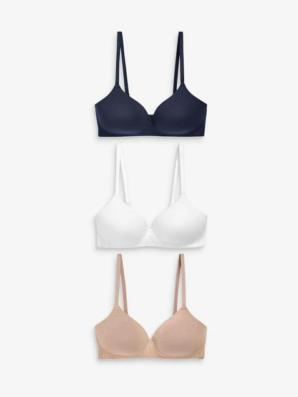 Next Pad Non Wire Cotton Blend Ultimate Comfort Bras 3 Pack^Women Bras