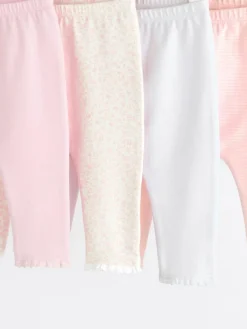 Next White/Pink Baby Leggings 4 Pack (0mths-2yrs)^ Pants & Leggings|Pants & Leggings