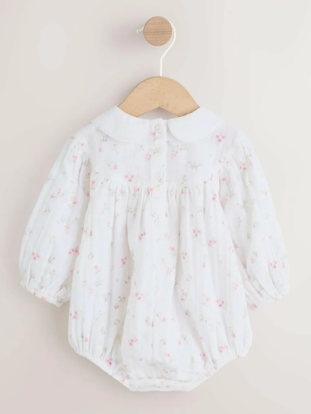 Clearance Next White/Pink Ditsy Baby Bloomer Rompers Set 2 Piece with Tights (0mths-3yrs)