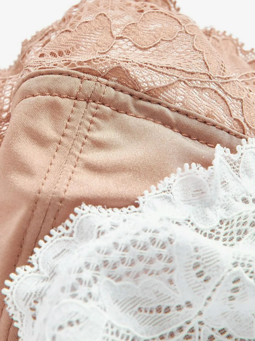 Sale Next 2 Pack Non Pad Full Cup Bras White/Praline Nude