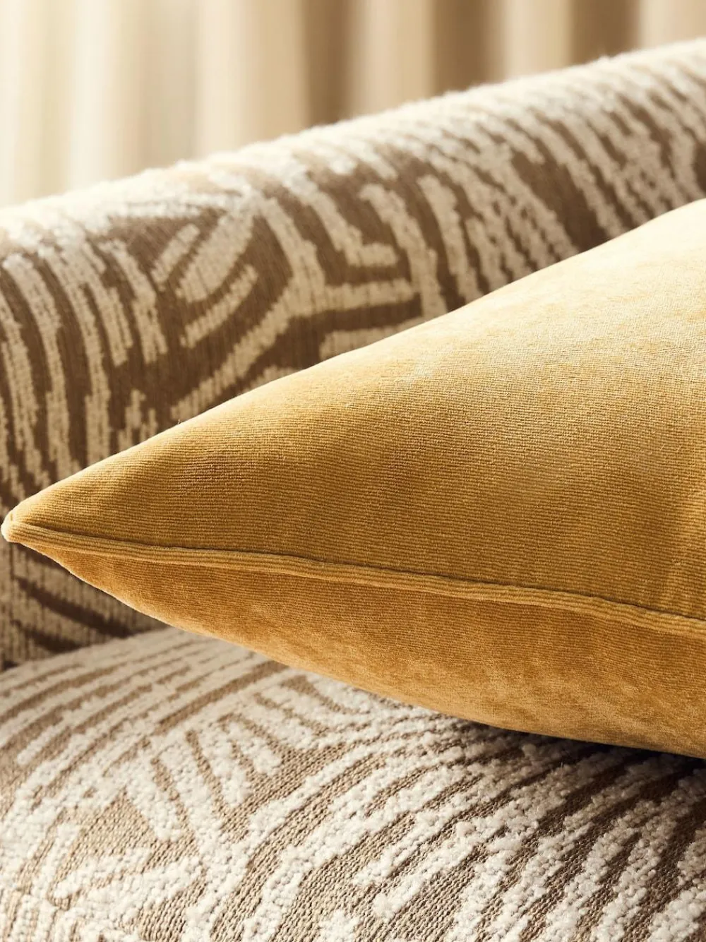 Next Yellow 45 x 45cm Soft Velour Cushion^ Cushions & Throws