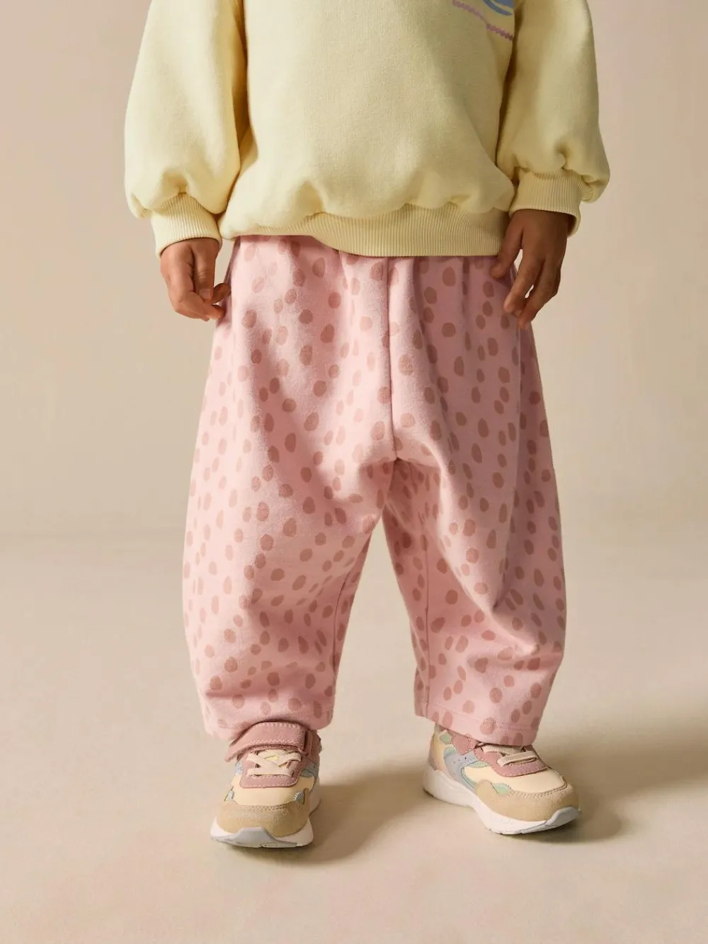Outlet Next Yellow Animal Print Sweatshirt and Barrel Leg Joggers Set (3mths-7yrs)