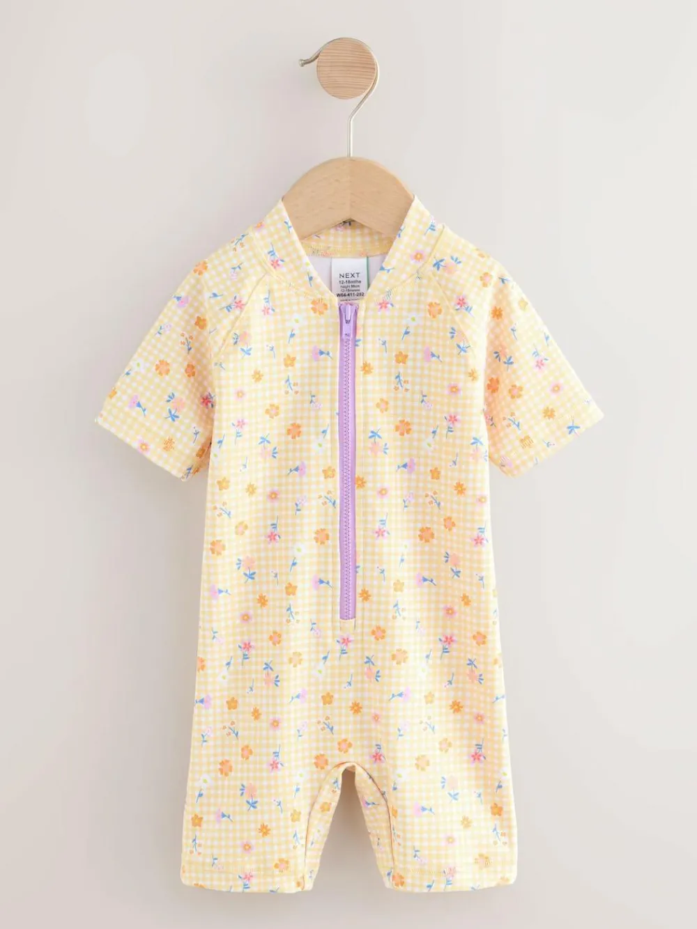 Online Next Yellow Gingham Ditsy Sunsafe Swimsuit (3mths-10yrs)