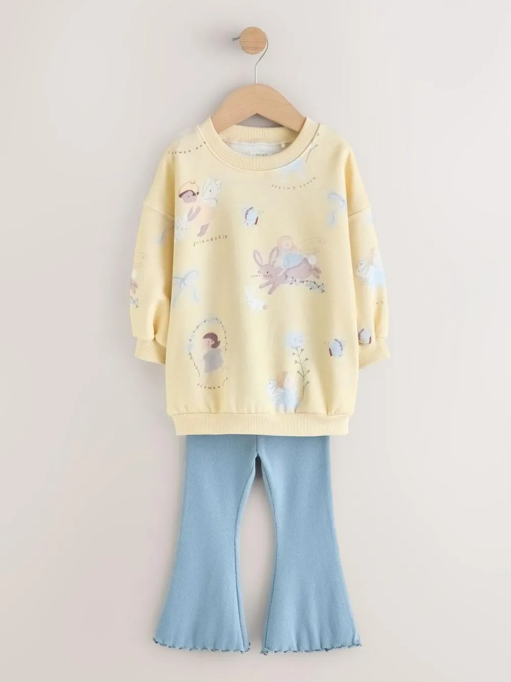 Hot Next Sweatshirt & Flare Leggings Set (3mths-7yrs) Yellow/Blue Fairy
