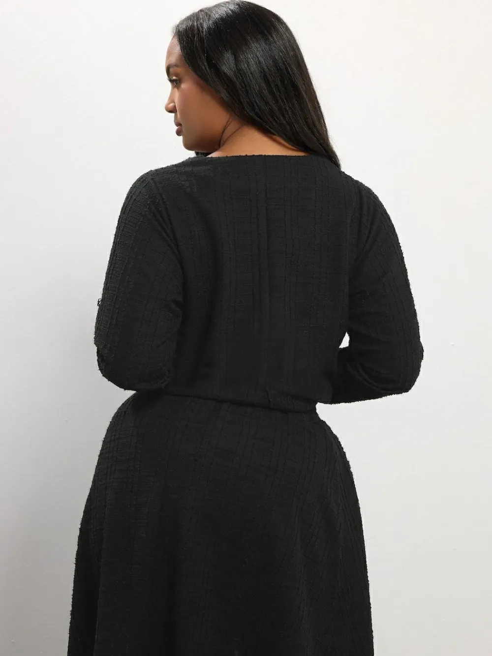 Clearance Yours Curve Black Boucle Mini Skirt