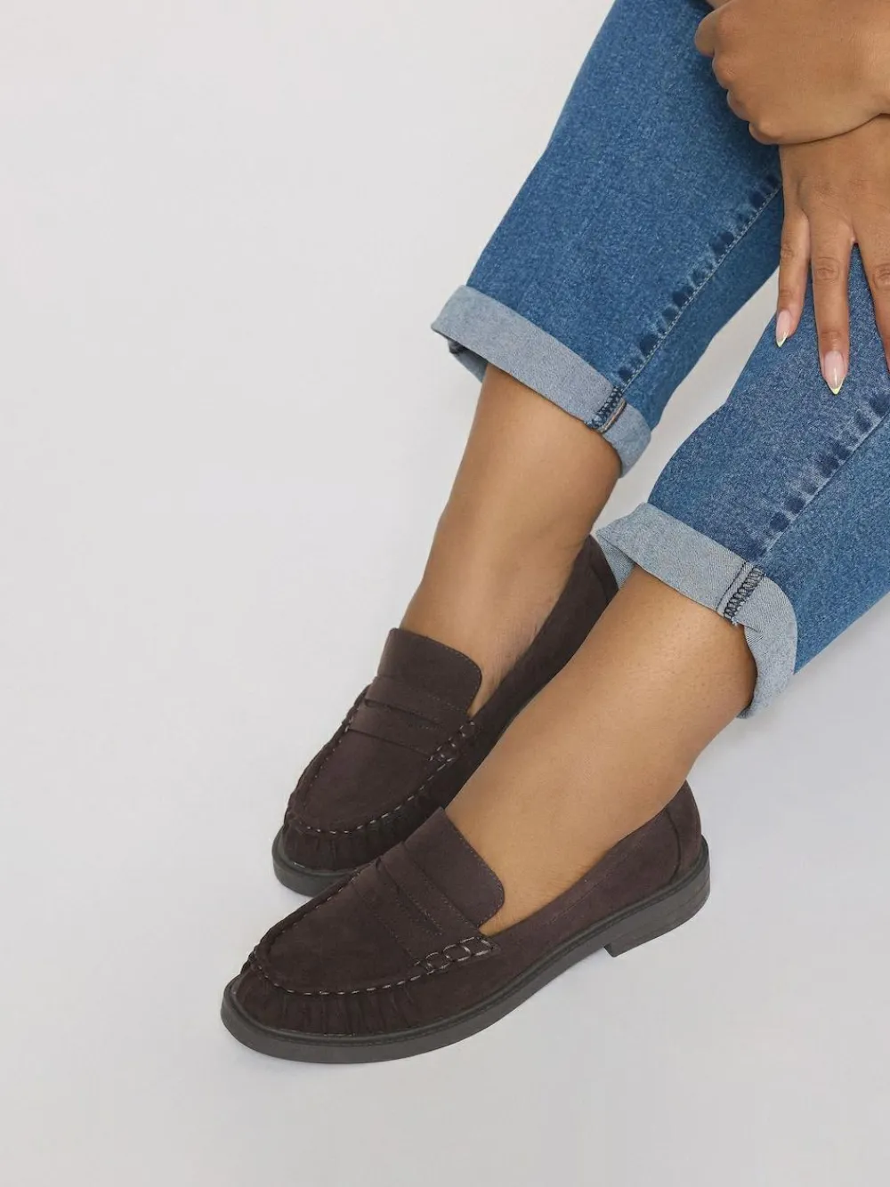 Best Yours Curve Extra Wide Fit Extra Wide Fit Ruched Loafers Brown