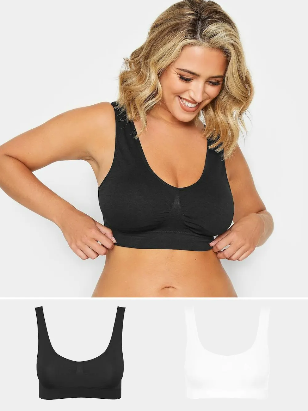 Yours Curve White Padded Seamfree Bra 2 Pack^Women Bras