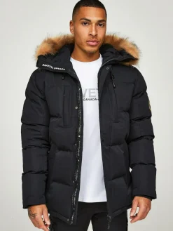Zavetti Canada Mens Oshawa 2.0 Puffer Parka Jacket with Detachable Faux Fur^ Coats & Jackets|Coats & Jackets