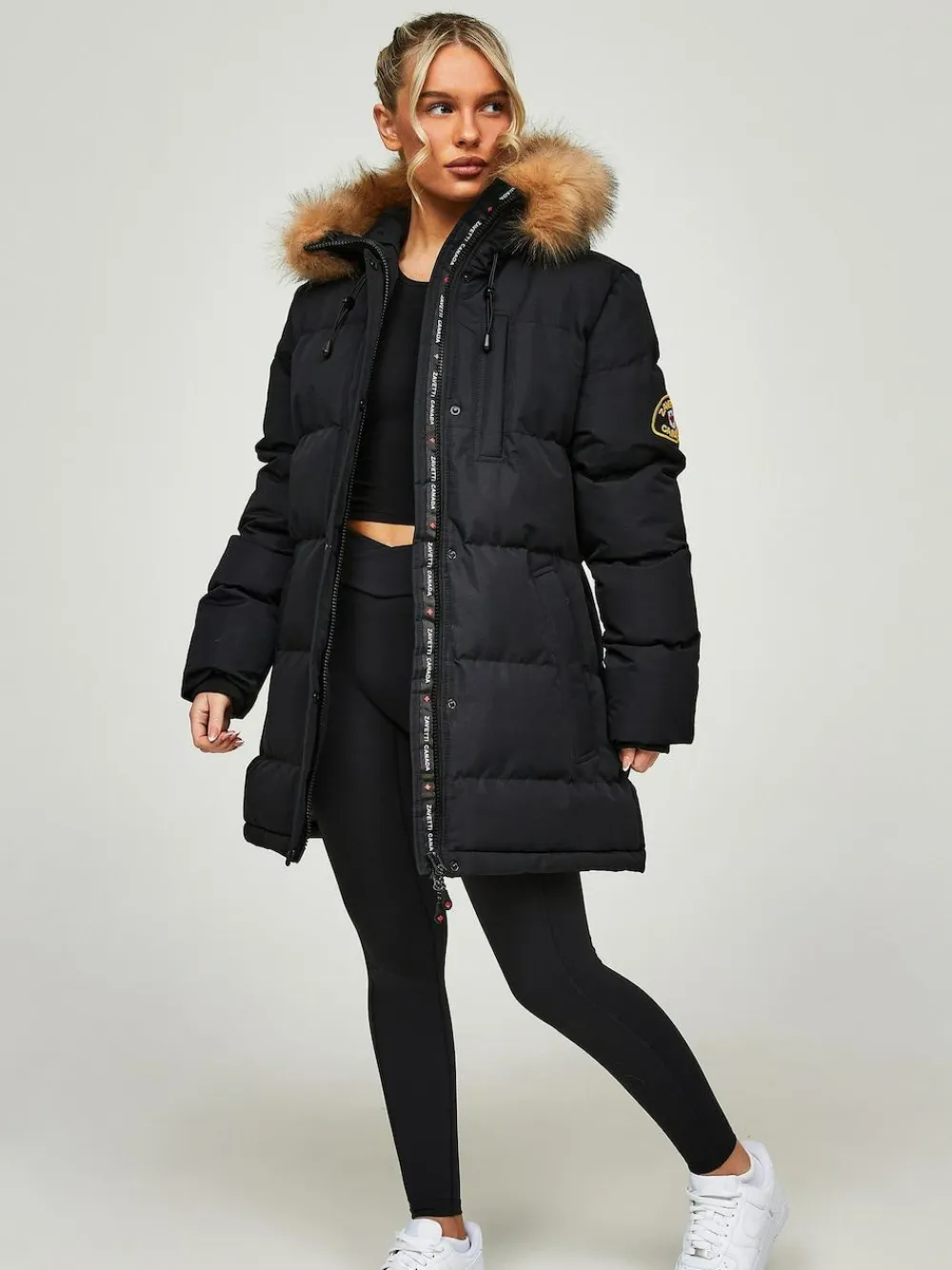 Discount Zavetti Canada Womens Goshawa Puffer Parka Jacket Jet Black