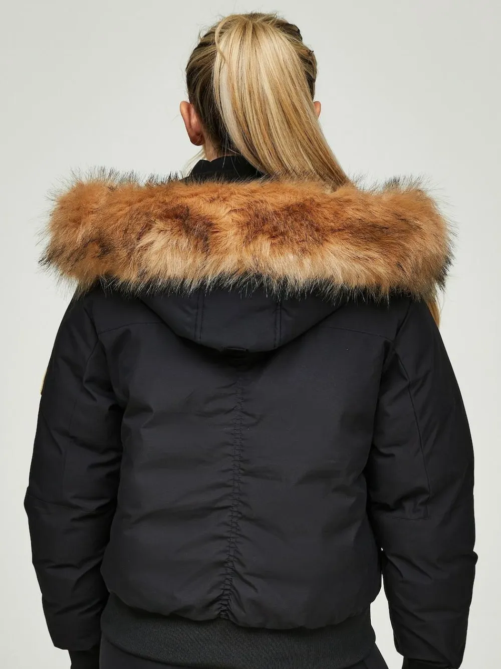 Best Zavetti Canada Womens Olivia Bomber 100% Cotton Jacket Jet Black